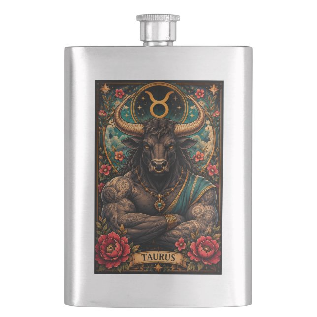 Stjärnklart manlig Zodiak Ox design Fickplunta (Framsidan)
