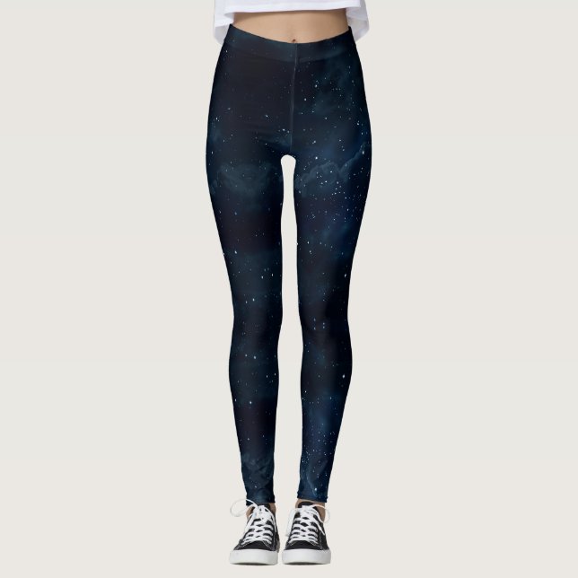 Stjärnklart nattkläder Leggings, Galaxy Space Legg Leggings (Framsida)
