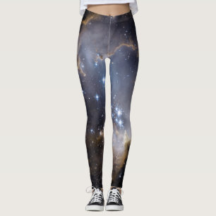 stjärnkluster galaxi space universum leggings