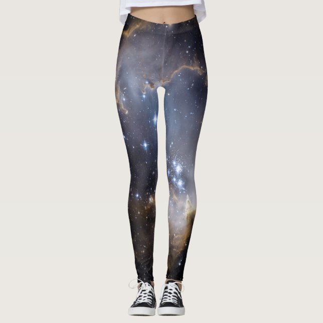 stjärnkluster galaxi space universum leggings (Framsida)