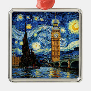 Stjärnkväll Big Ben London England Julgransprydnad Metall