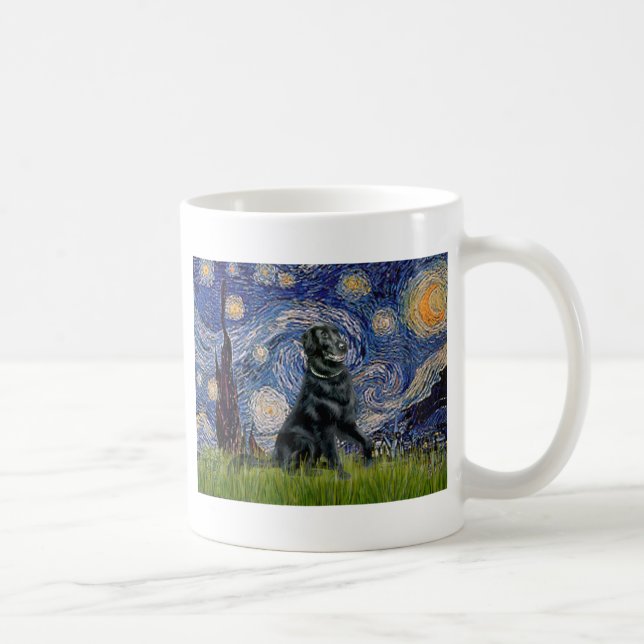 Stjärnkväll - Flat Coated Retriever 2 Kaffemugg (Höger)