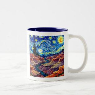 Stjärnkväll Grand Canyon Arizona Två-Tonad Mugg