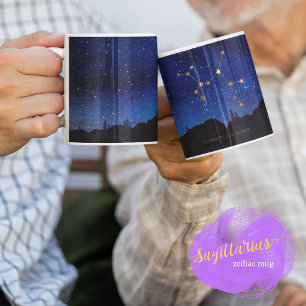 Stjärnkväll Guld Skytten Stjärntecken Konstellatio Kaffemugg