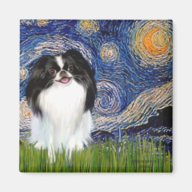 Stjärnkväll - Japanese Chin 3 Magnet (Framsidan)