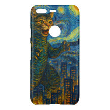 Stjärnkväll Kaiju Catzilla Katt Telefonfodral