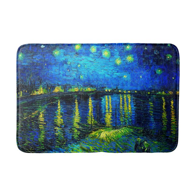 Stjärnkväll över Rhône av Vincent Van Gogh Badrumsmatta (Framsidan)