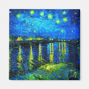 Stjärnkväll över Rhône av Vincent Van Gogh Magnet