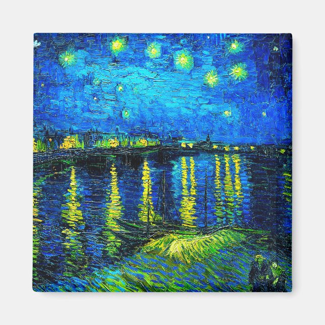 Stjärnkväll över Rhône av Vincent Van Gogh Magnet (Framsidan)