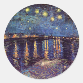 Stjärnkväll över Rhône av Vincent van Gogh Runt Klistermärke