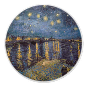 Stjärnkväll över Rhônefloden av Vincent Van Gogh Knopp