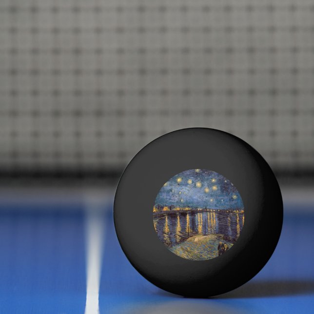 Stjärnkväll över Rhônefloden av Vincent Van Gogh Pingisboll (Netto)