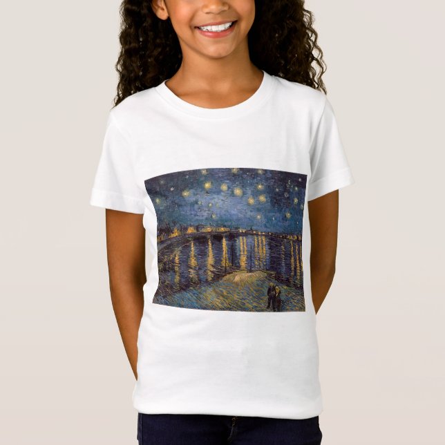 Stjärnkväll över Rhônefloden av Vincent Van Gogh T Shirt (Framsida)
