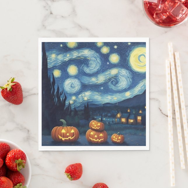 Stjärnkväll Van Gogh Halloween Pappersservett (Insitu)
