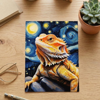 Stjärnkväll Van Gogh Skäggagamen Konst Vykort