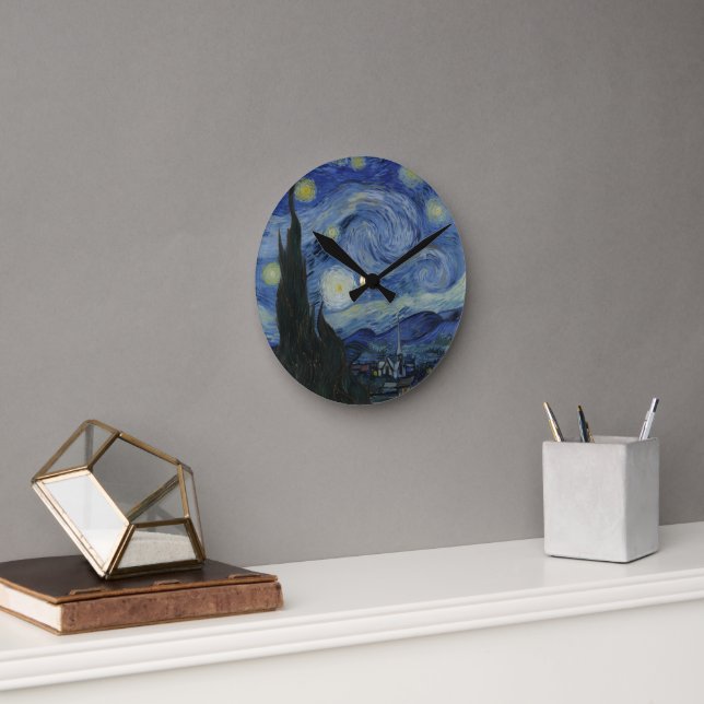 Stjärnkväll - Van Gogh Stor Väggtid Rund Klocka (Kontor)
