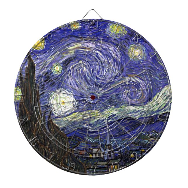 Stjärnkväll, Vincent Van Gogh. Darttavla (Framsidan)