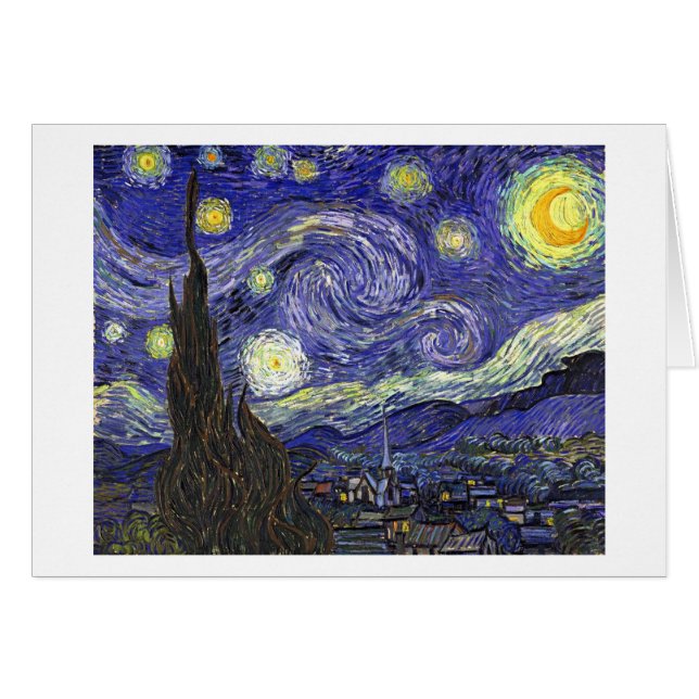 Stjärnkväll, Vincent Van Gogh. Hälsningskort (Framsidan Horizontal)