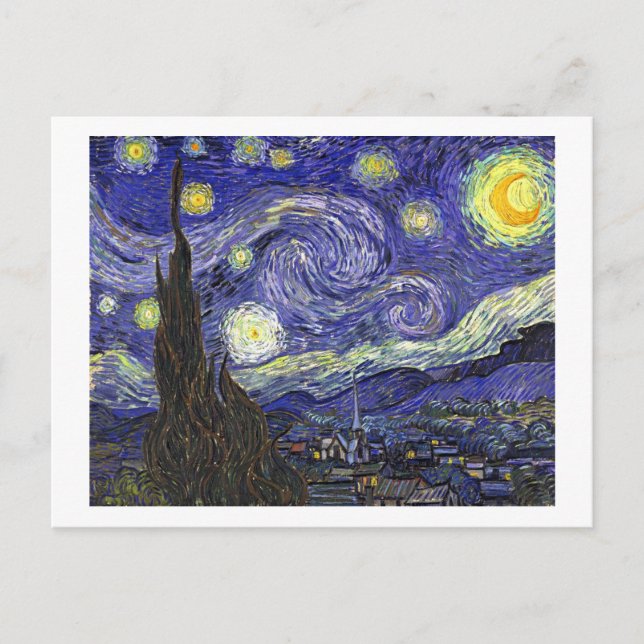 Stjärnkväll, Vincent Van Gogh. Vykort (Framsida)