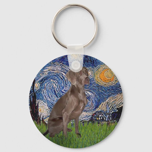 Stjärnkväll - Weimaraner (Z) Nyckelring (Framsida)