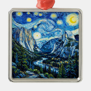 Stjärnkväll Yosemite National Park Julgransprydnad Metall