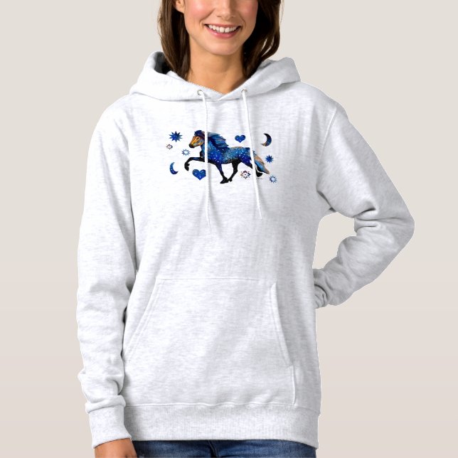 Stjärnkvälls Islänsk häst T Shirt (Framsida)