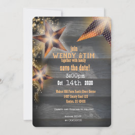 Stjärnlantariner & Gammalt Trä Rustik Amerikansk Meddelande