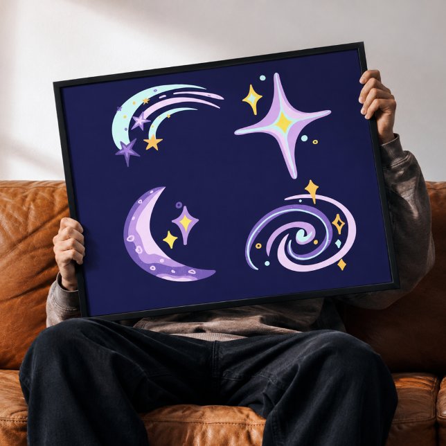 Stjärnljus & Galax Whimsical Celestial Canvas Vägg (Skapare uppladdad)