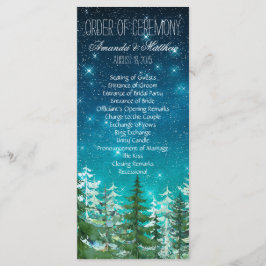 Stjärnljus Natt Skog Bröllops Ceremoni Ordning Program