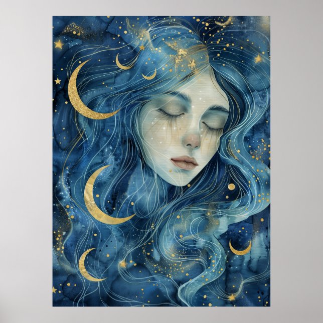 Stjärnljus Visioner – Indigo Mångudinnan Poster (Framsidan)