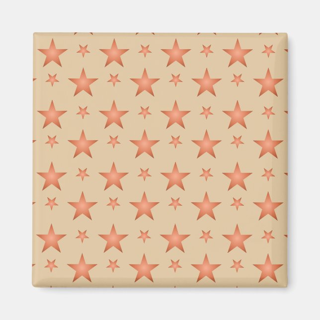 Stjärnmönster i gradient terrakotta orange magnet (Framsidan)