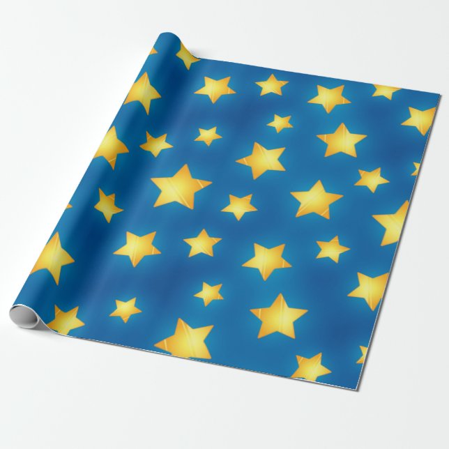 Stjärnmönster Presentpapper (Utrullad)