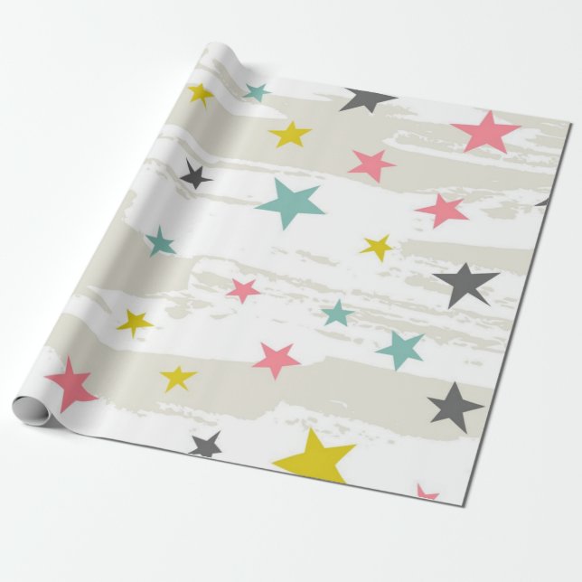 Stjärnmönster Presentpapper (Utrullad)