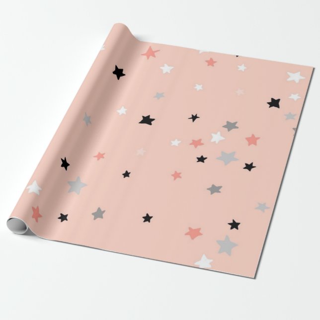 Stjärnmönster Presentpapper (Utrullad)