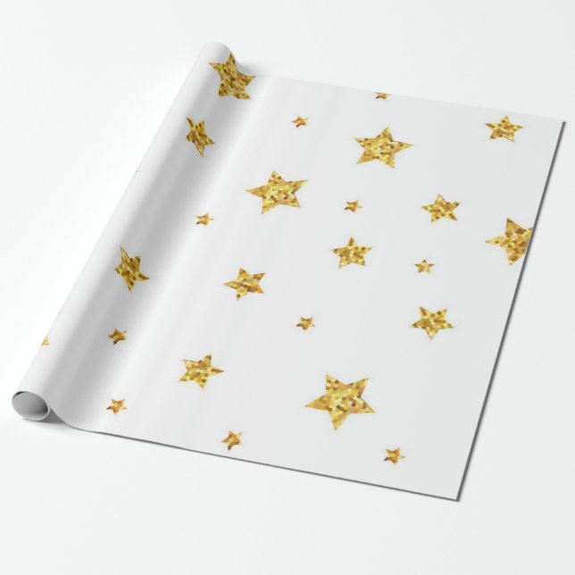 Stjärnmönster Presentpapper (Utrullad)