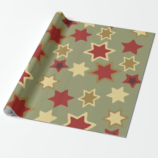 Stjärnmönstrat presentpapper (Utrullad)