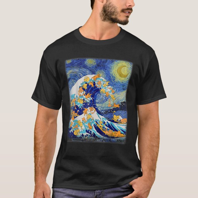 Stjärnmörker och Underbara vågkattskatt (Lover Cat T Shirt (Framsida)