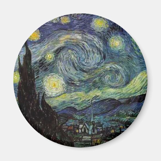 stjärnnatt, 1889,Vincent van Gogh Magnet (Framsidan)
