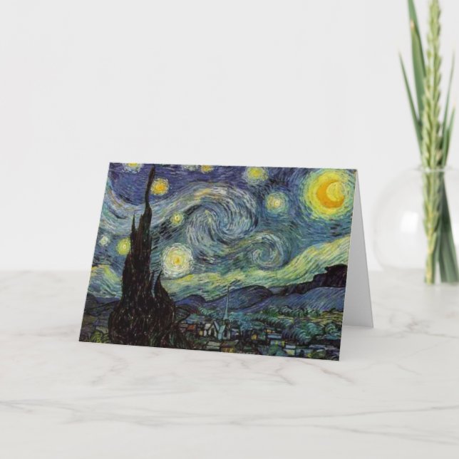 Stjärnnatt av van Gogh Kort (Framsida)
