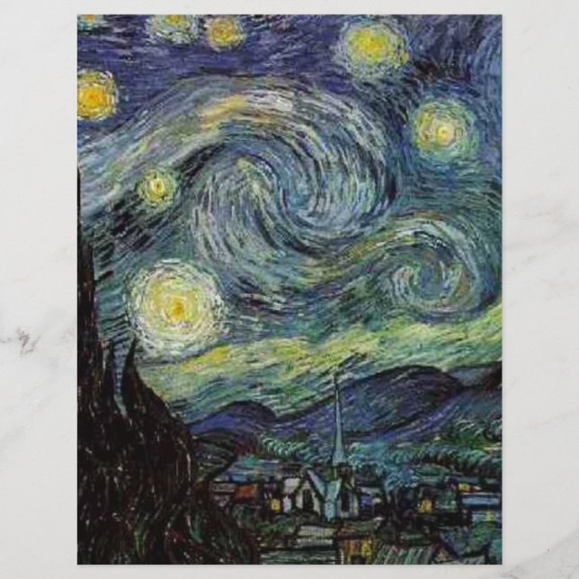 Stjärnnatt av Vincent van Gogh. (Framsida)