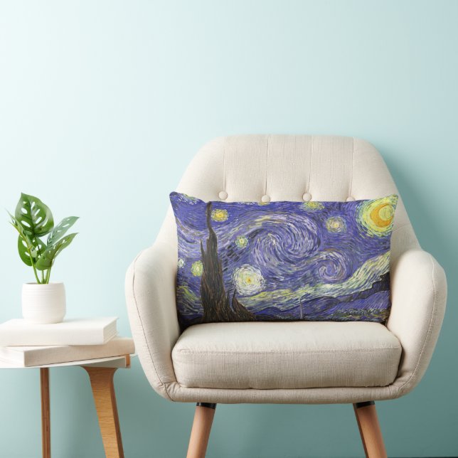 Stjärnnatt av Vincent van Gogh Lumbarkudde (Stol)