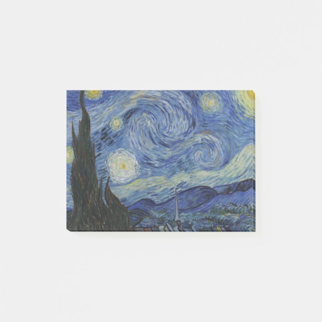 Stjärnnatt av Vincent Van Gogh Post-it Block (Framsida)