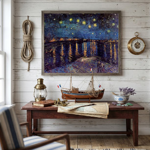Stjärnnatt över Rhône av Vincent van Gogh Poster