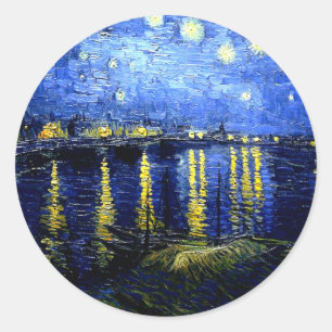 Stjärnnatt, världsberömd van Gogh-konst Runt Klistermärke