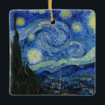 Stjärnnatten, 1889 av Vincent van Gogh<br><div class="desc">Stjärnnatten,  1889 av Vincent van Gogh. Det skildrar den uppfattning som kommer från det öster-vända fönstret om hans asylrum på Saint-Rémy-de-Provence,  precis före soluppgången,  med tillägg av en imaginär by.</div>