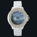 Stjärnnatten (1889) av Vincent Van Gogh Armbandsur<br><div class="desc">Berömd-målare av alla tider</div>