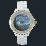 Stjärnnatten (1889) av Vincent Van Gogh Armbandsur<br><div class="desc">Berömd-målare av alla tider</div>