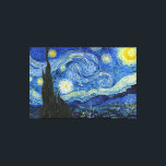 Stjärnnatten, 1889 av Vincent van Gogh Canvastryck<br><div class="desc">Stjärnnatten,  1889 av Vincent van Gogh. Det skildrar den uppfattning som kommer från det öster-vända fönstret om hans asylrum på Saint-Rémy-de-Provence,  precis före soluppgången,  med tillägg av en imaginär by.</div>
