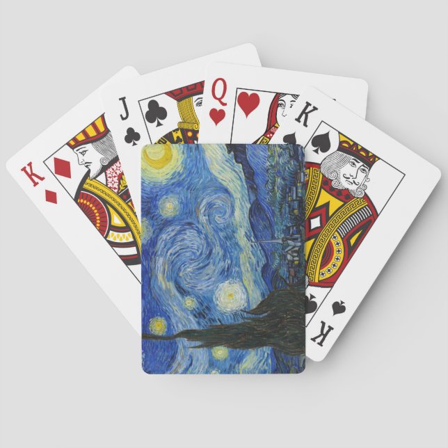 Stjärnnatten, 1889 av Vincent van Gogh Casinokort (Baksidan)