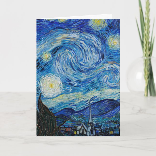 stjärnnatten 1889 av vincent van gogh kort (Framsida)